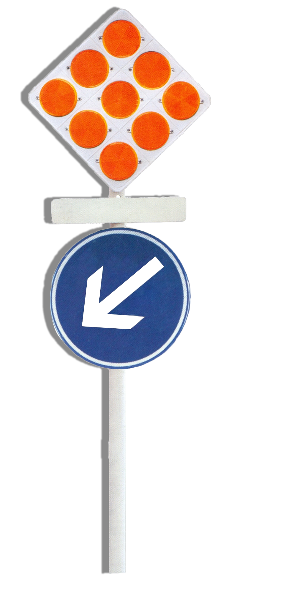 Bollard for securing road intersections and traffic island noses on highways