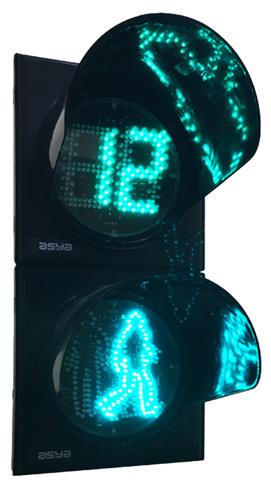 Dynamic dual traffic signal head and pedestrian countdown timer, size 300 mm