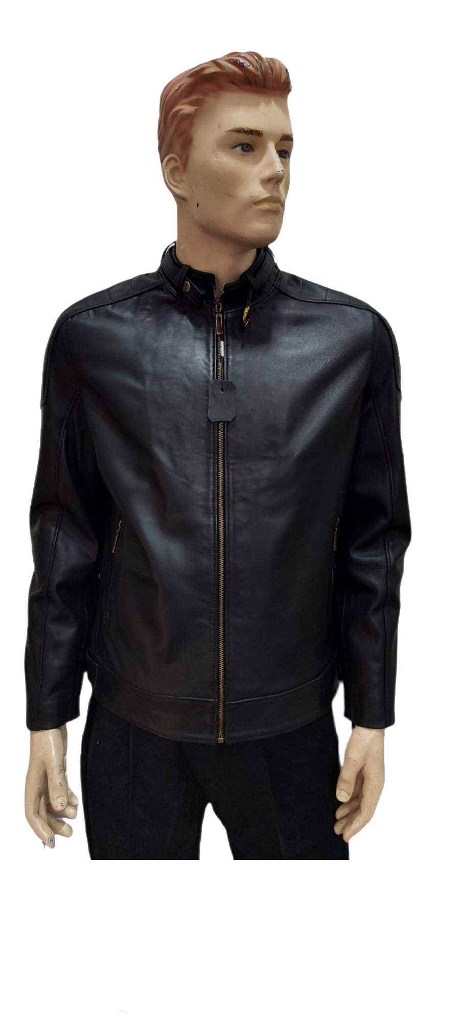 Sweater with a front zipper and a neck collar