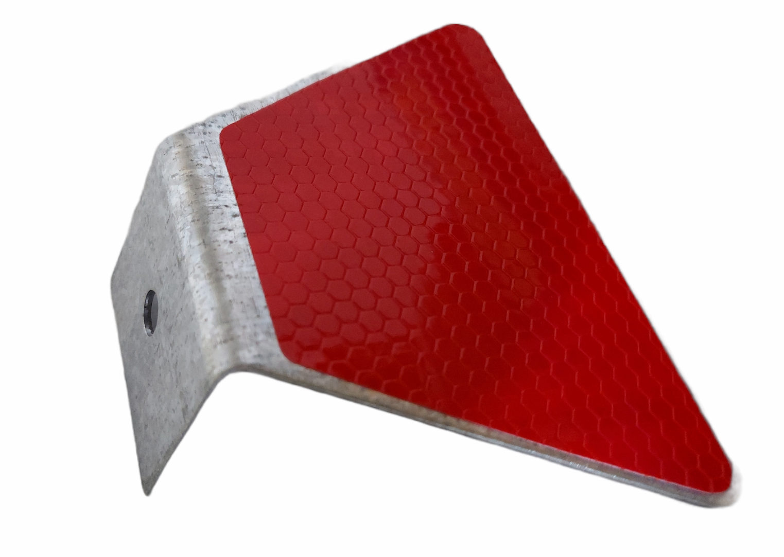 "Elephant Ear" made of galvanized sheet metal with engineering-grade prismatic reflective sheeting