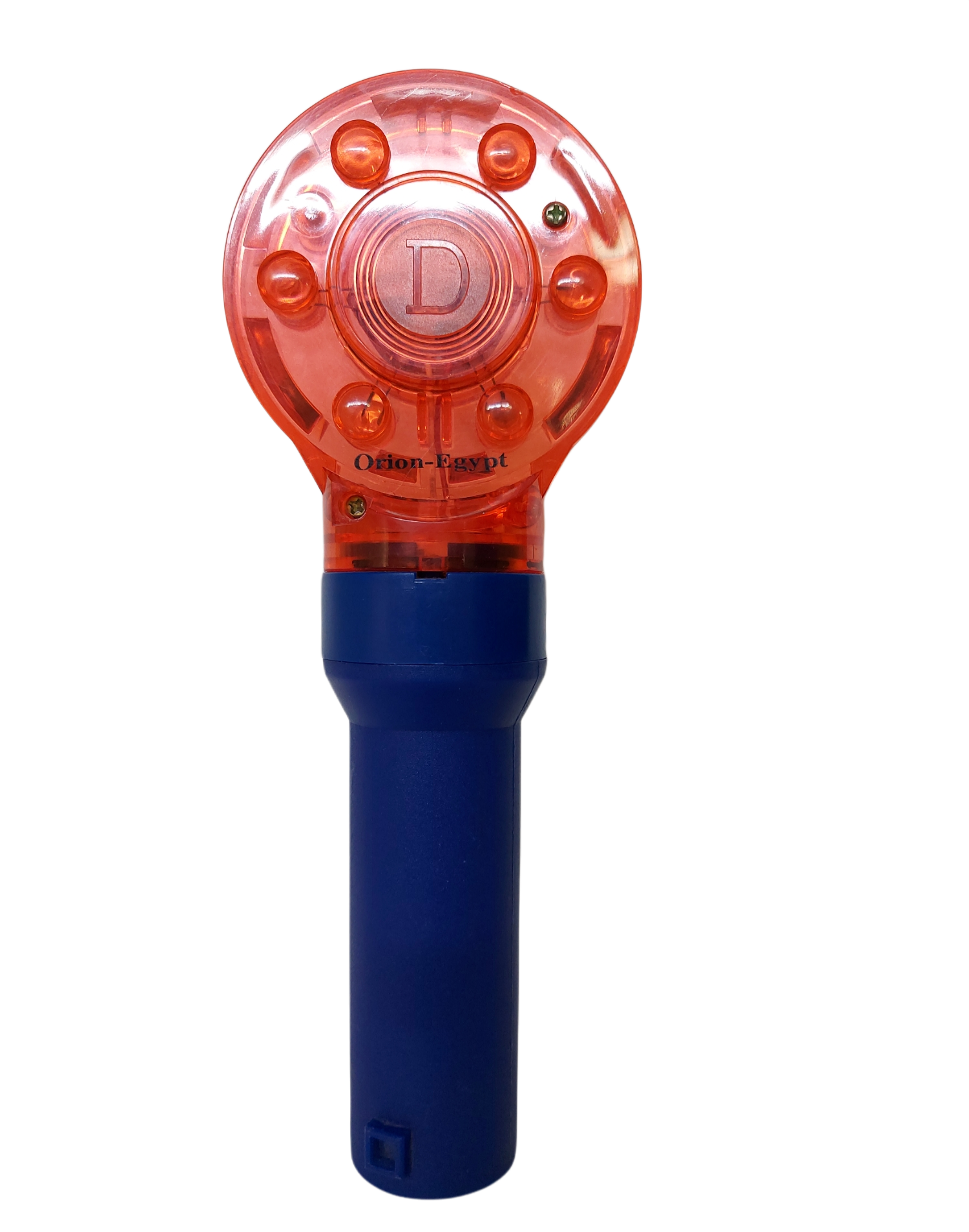 Economic circular flashing warning device, operates on dry batteries