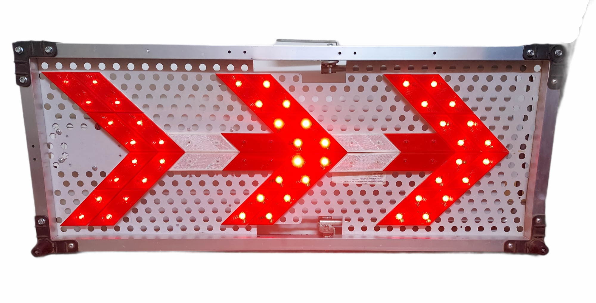 Triple chevron on an aluminum chassis with a rear stand, size 100 x 40 cm